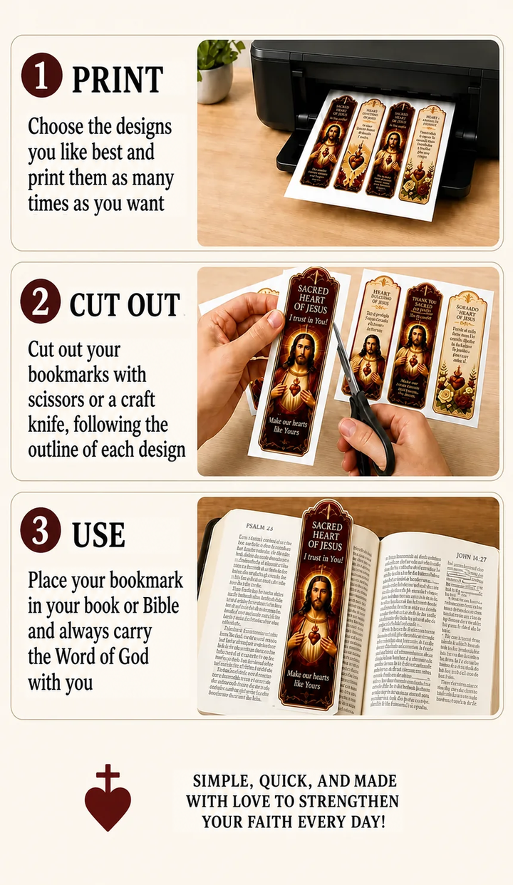 Tutorial for printing, cutting, and using your bookmarks